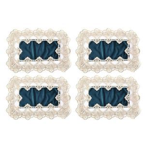 Teal and Gold Polyester & Velvety Place Mats